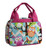 Owl Chevron Stripe Canvas Small Insulated Lunch Tote (PINK)