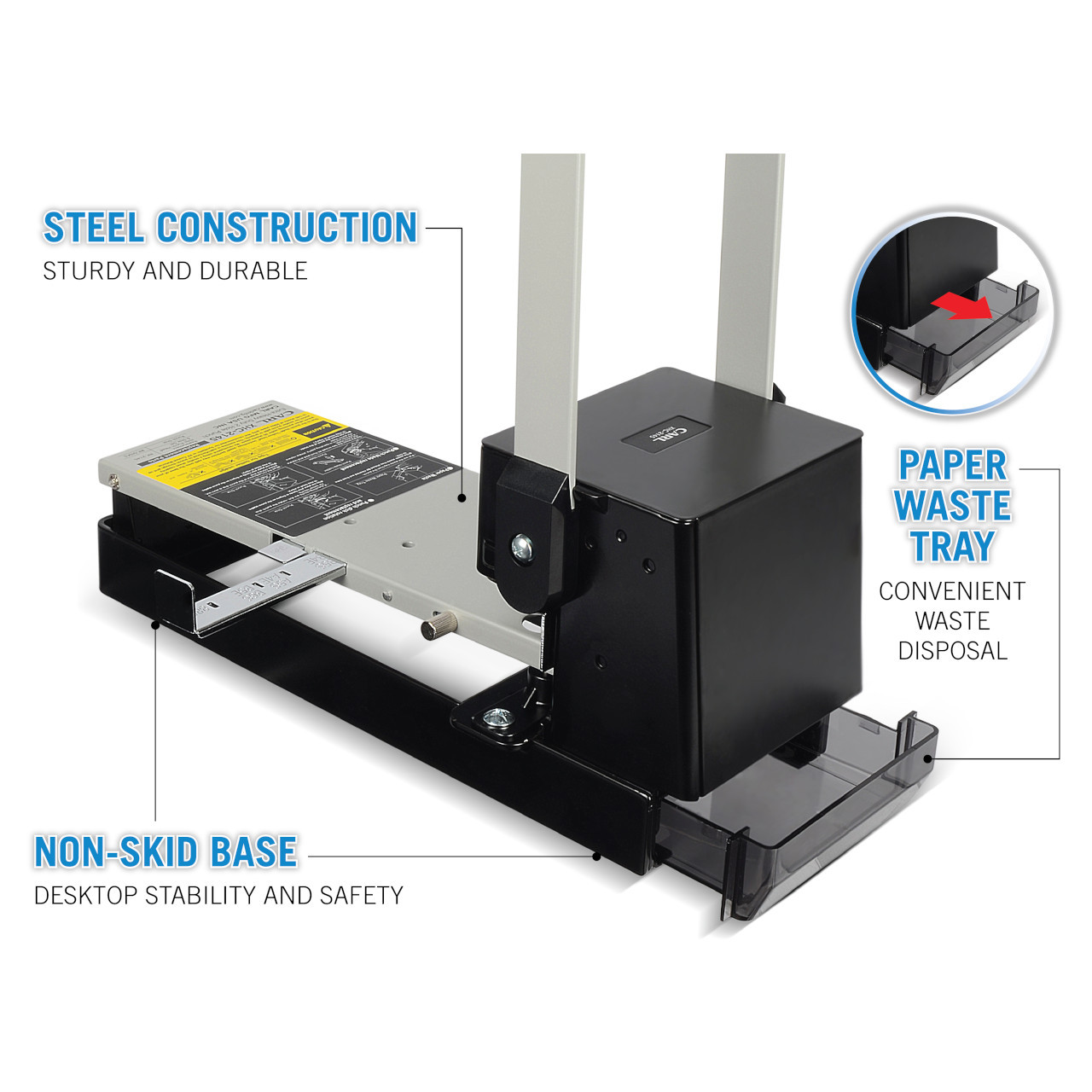 XHC-2145 Heavy Duty 2 Hole Paper Punch, 145 sheet punch capacity