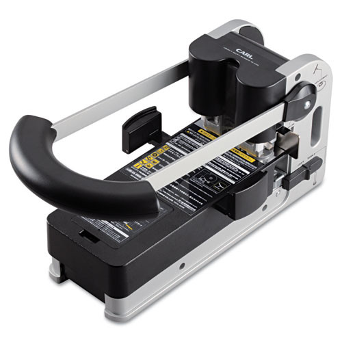 School Smart Black Steel Heavy-Duty 3 or 2-Hole Punch - 038174