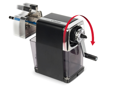 pencil feeded automatically as handle being cranked