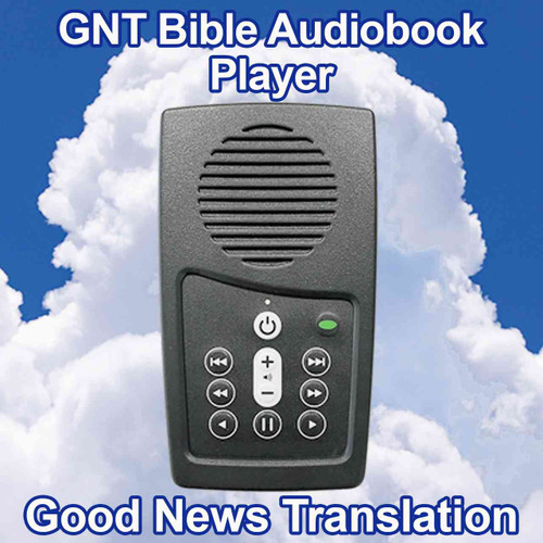 Front view, Good News Bible Audiobook player, on the EASIEST Bible Audiobook player