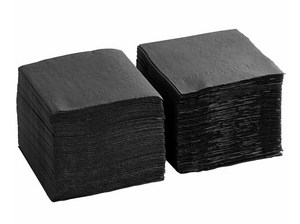 Black Beverage Napkins, 2-Ply 9x9