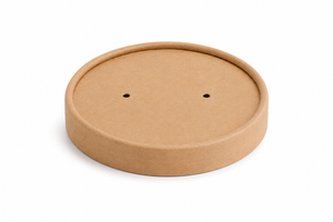 6-16oz Kraft Paper Hot Food Cup Vented Lids (1,000/cs)