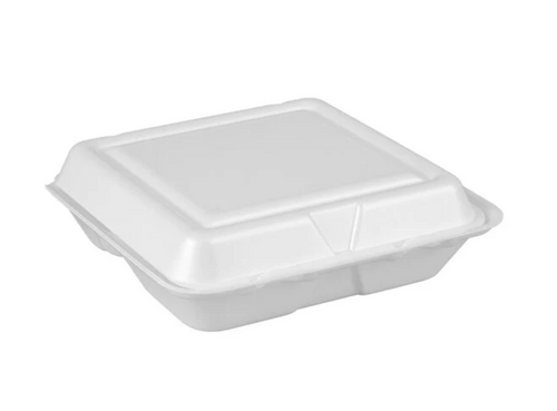 Dart 8" x 8" Foam Hinged-Lid Container - One Compartment, 85HT1R (200/cs)