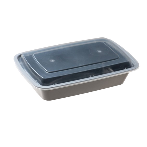 38oz Black Bottom Plastic Meal Container