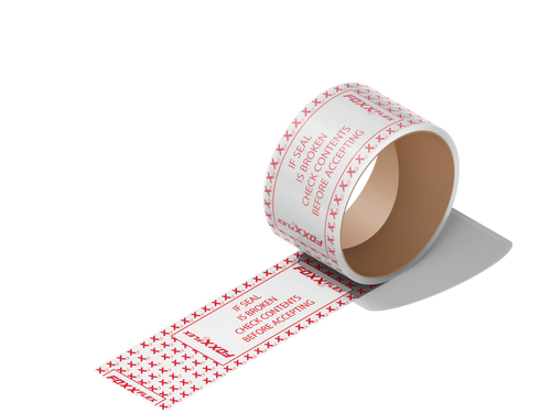 Custom Tamper Evident Tape Rolls, White (1/roll)