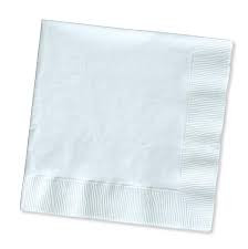 White 1-Ply Beverage Napkins (3,880/Case)