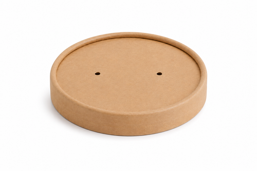 6-16oz Kraft Paper Hot Food Cup Vented Lids (1,000/cs)