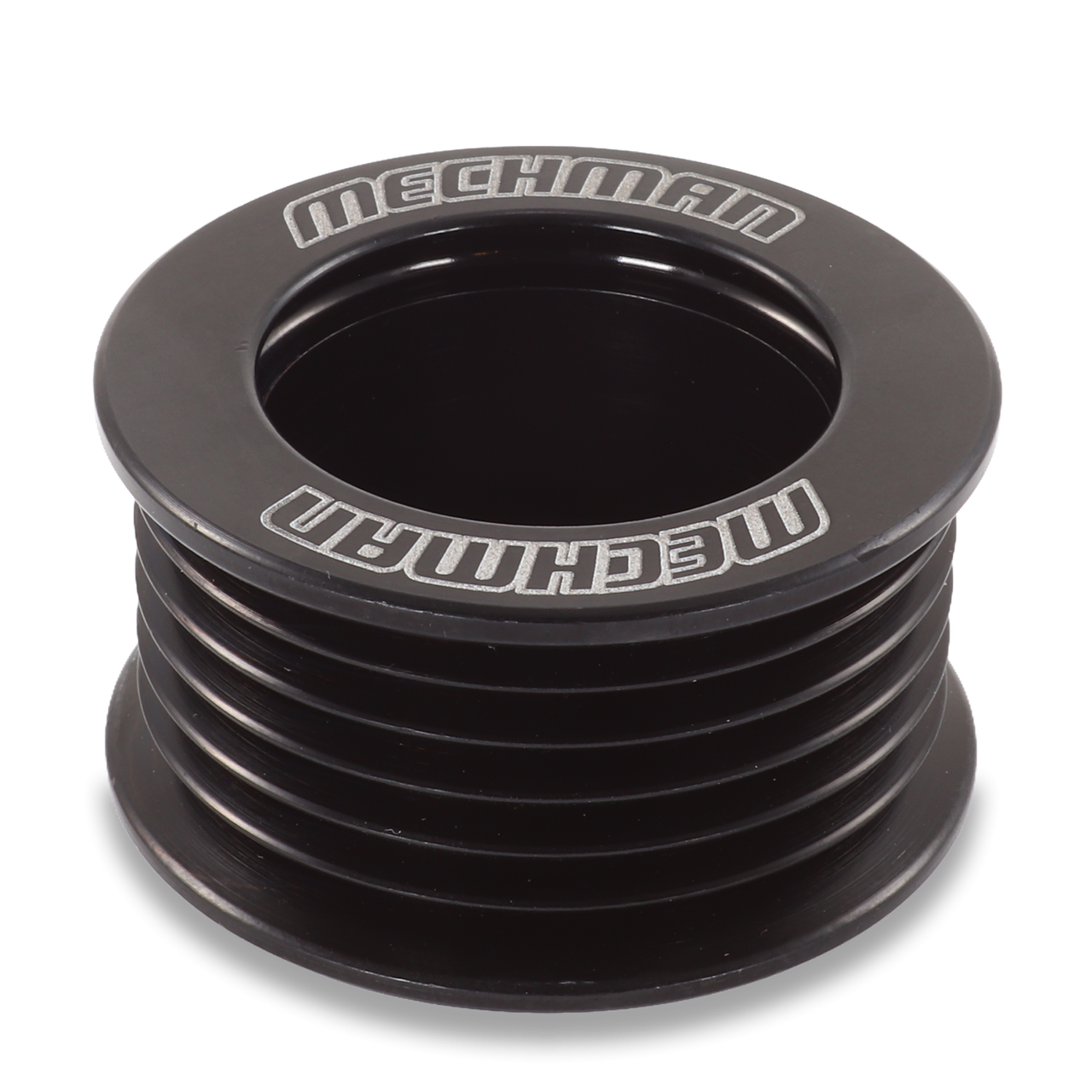 46mm 6 rib serpentine pulley - hard anodized aluminum - Mechman
