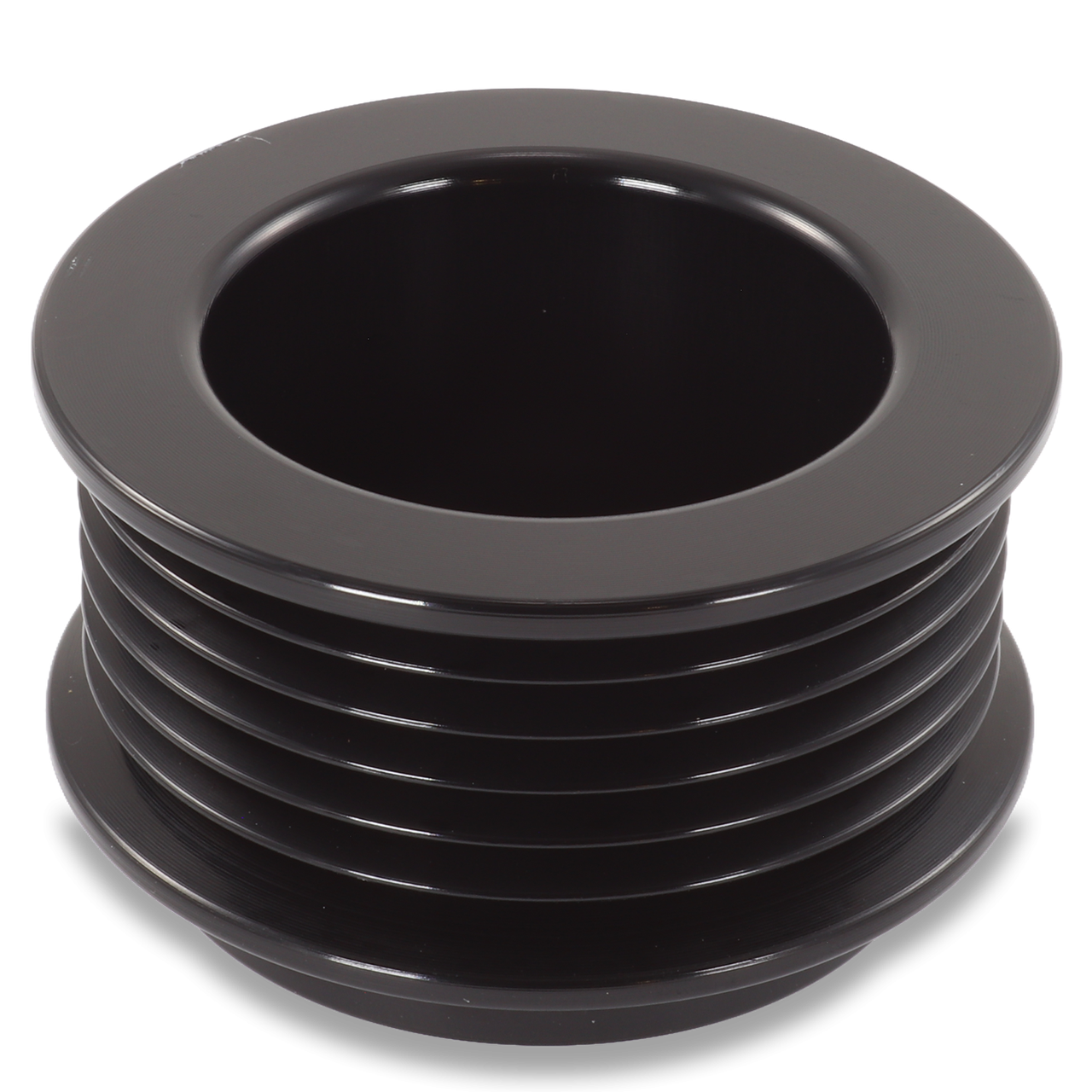 54mm 6 rib pulley, extended shoulder, hard anodized alum - Mechman ...