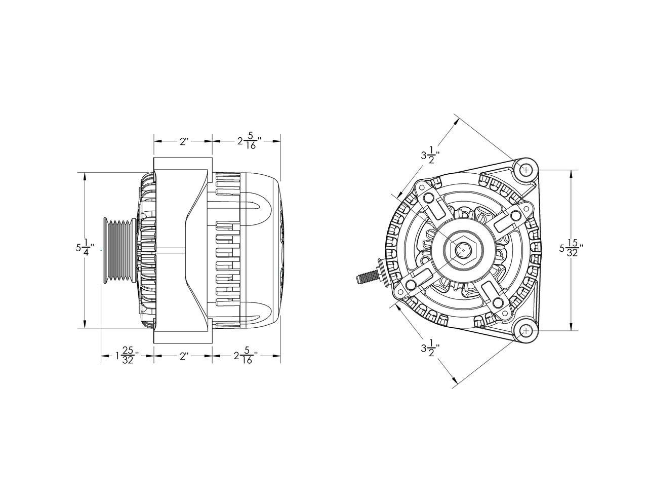170 amp high output racing one-wire alternator for GM truck LS brackets