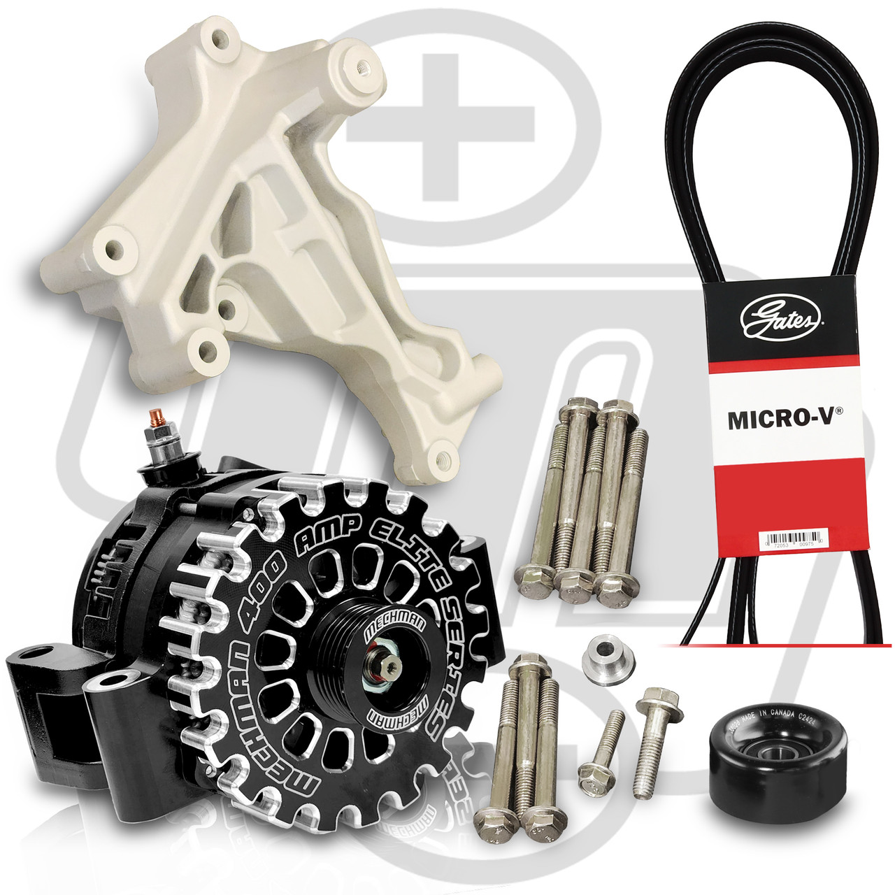7.3L Godzilla Dual Alternator Bracket Kit with B7796400B 400A alternator