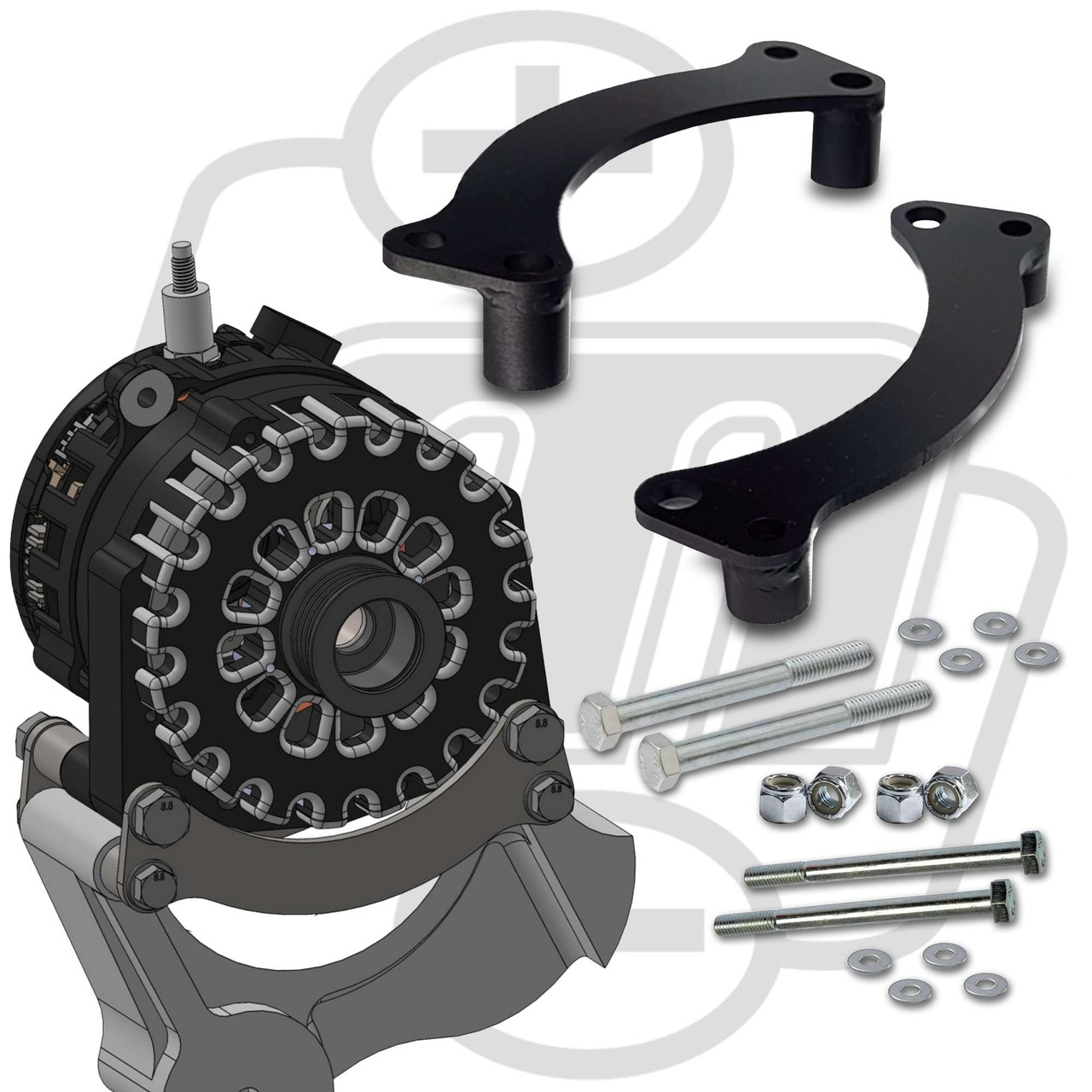 SD7 Compressor to GM Vortec Alternator Adapter Bracket Combo