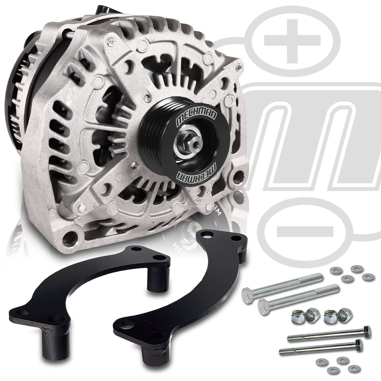 SD7 to GM Vortec Adapter Bracket Combo with Cast 8206370 alternator