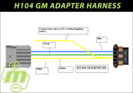 H104 GM adapter harness for S and E series hairpin alternators