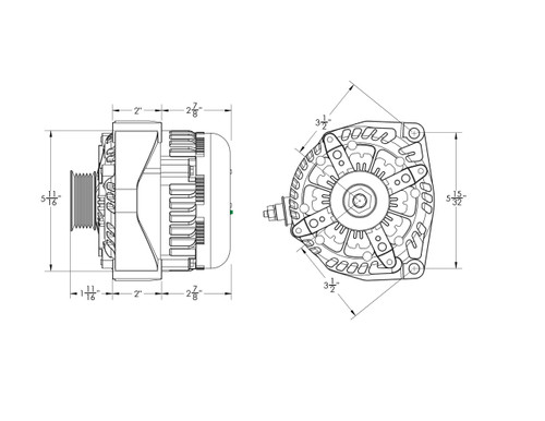 370 Amp Black Billet Alternator for 14-18 GM Truck