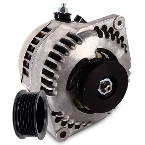 170 amp Racing alternator for 63-85 GM - Natural Finish (includes 2 pulleys) 7127170 Mechman