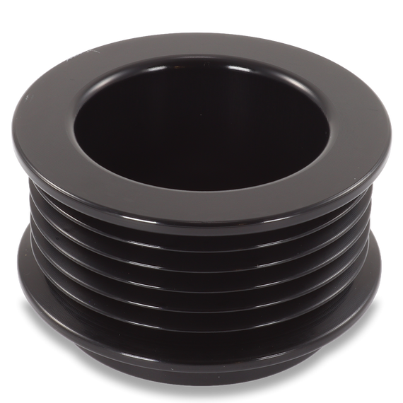 54mm 6 rib pulley, extended shoulder, hard anodized alum 24-0006S54E Mechman