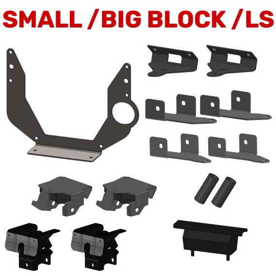 GM SBC/BBC/LS Engine Mounting Kit (For Mechman Running Engine Stand) RES-SBC/BBC/LS-MMK-BLK Mechman