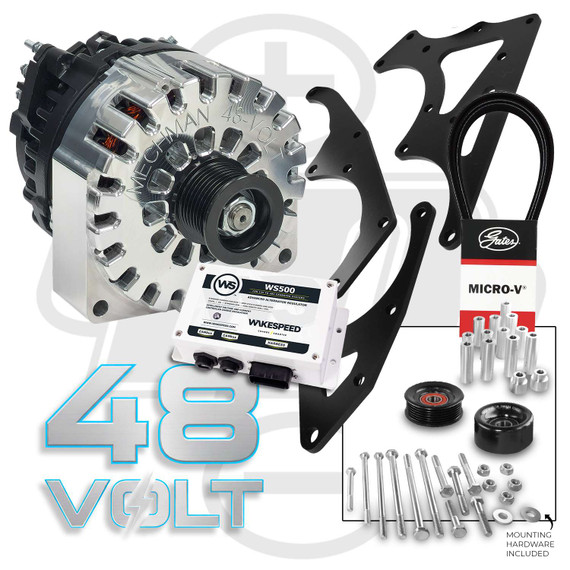 48-Volt Idle Max Dual Bracket Kit for 2014 - 2020 GM Trucks (AGM) - Externally Regulated LTDB-1418-B11480100-EXT-AGM Mechman