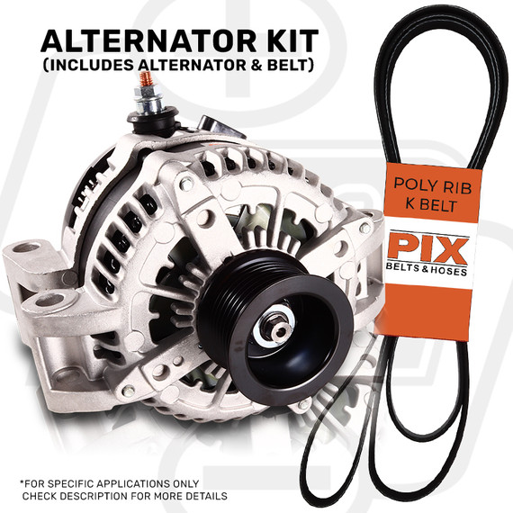 370 Amp Alternator Kit with Belt Included to replace 2003-2007 Ford T mount 6G 7796370-WB Mechman