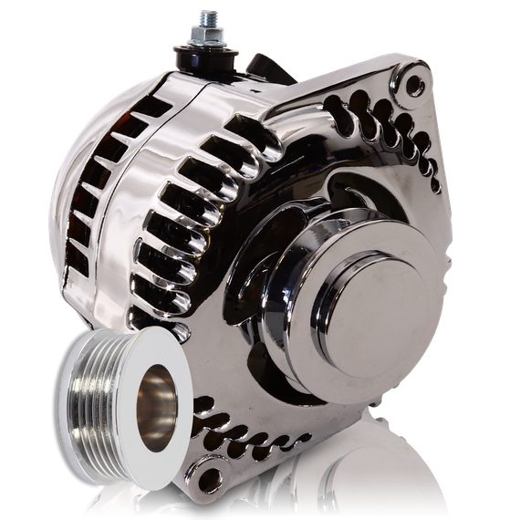 170 amp racing alternator - 63-85 GM - Chrome (includes 2 pulleys) ***BSTOCK *** IS-7127170C-BSTOCK mechman-bstock