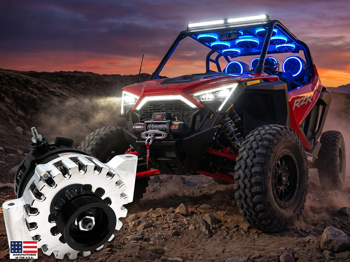 Polaris RZR Pro R and Ranger XD set up with winch, lighting, and accessories