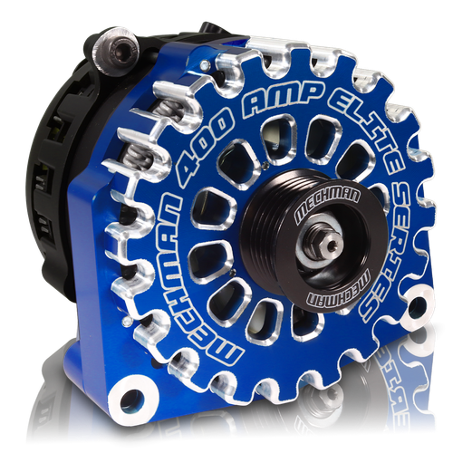 E Series 400 amp Dark Blue Billet GM truck 05-13 - Mechman Alternators