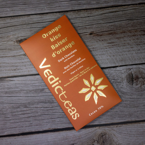 Orange Kiss 70% Dark Chocolate With Background