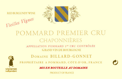 Pommard Premier Cru Chaponnières Domaine Billard-Gonnet 2016 DE