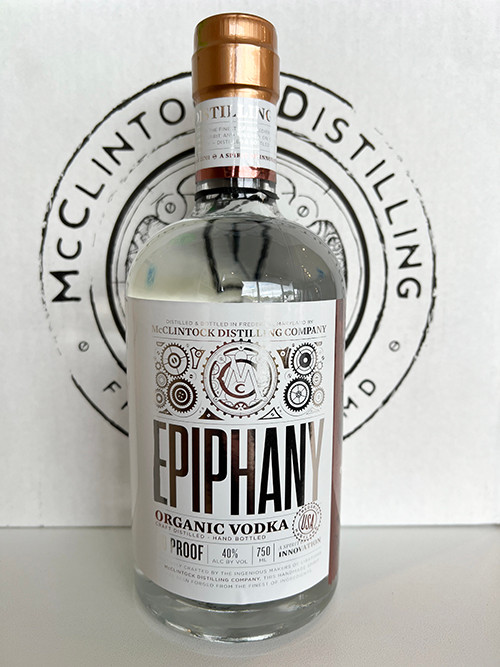 Epiphany Organic Vodka McClintock Distilling Company DE - Moore