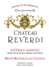 Wine Label for Listrac-Médoc  Château Reverdi 2020