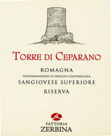 Wine Label for Romagna Torre di Ceparano Riserva Fattoria Zerbina 2020