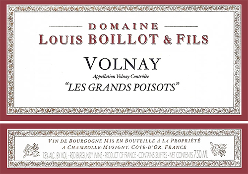 Volnay Les Grands Poisots Domaine Louis Boillot 2017 DE