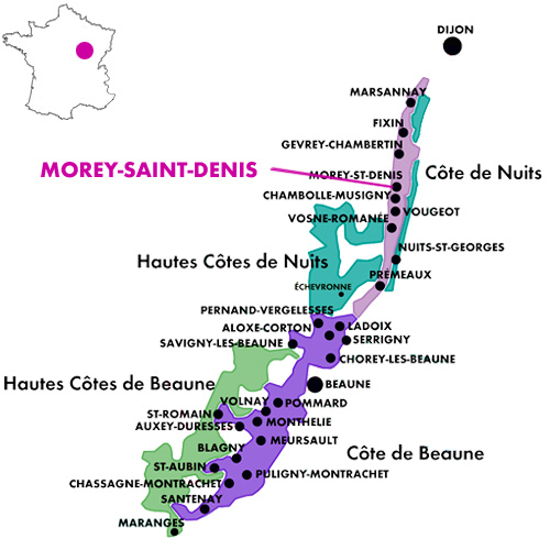 Appellation Map for Morey-Saint-Denis Premier Cru Les Ruchots  Domaine Pierre Amiot et Fils 2020