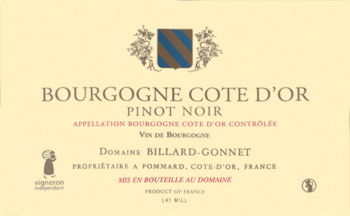 Bourgogne Côte d’Or  Rouge Domaine Billard-Gonnet 2020 DE