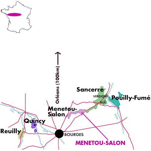 Appellation Map for Menetou-Salon  Domaine de Loye 2022