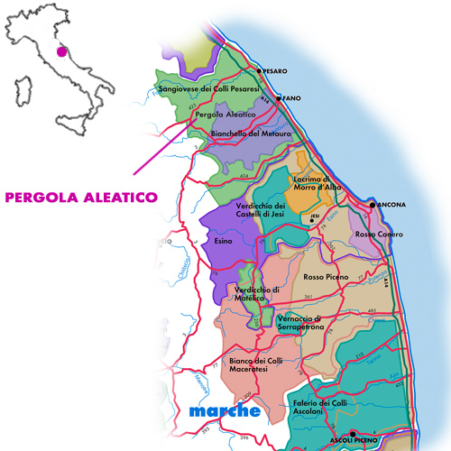 Appellation Map for Pergola Aleatico Vernaculum Villa Ligi 2022