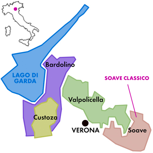 Appellation Map for Soave Classico  Balestri Valda 2022