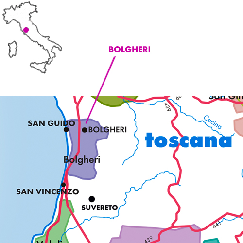 Appellation Map for Bolgheri Felciaino Azienda Agricola Chiappini 2021