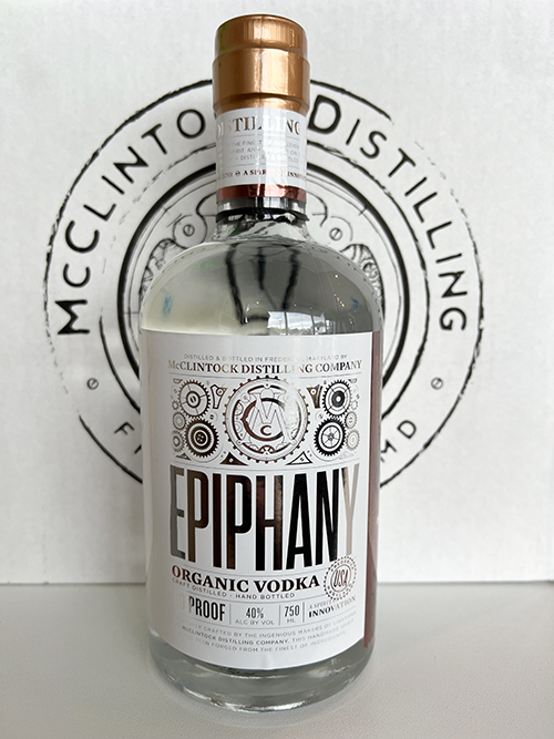 Epiphany Organic Vodka McClintock Distilling Company DE