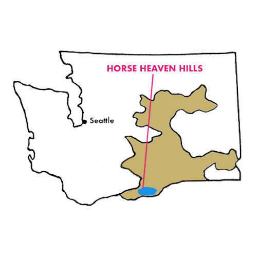 Appellation Map for Horse Heaven Hills Cabernet Sauvignon Trousse-Chemise 2021