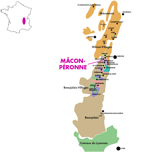 Appellation Map for Mâcon-Péronne  Domaine des Terres de Chatenay 2023
