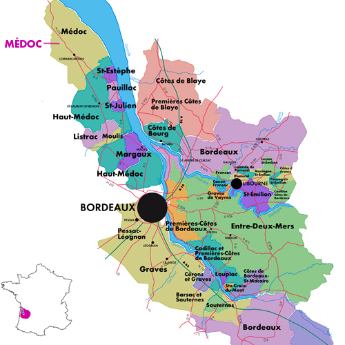 Appellation Map for Médoc Collection Rouge Château Sipian 2020