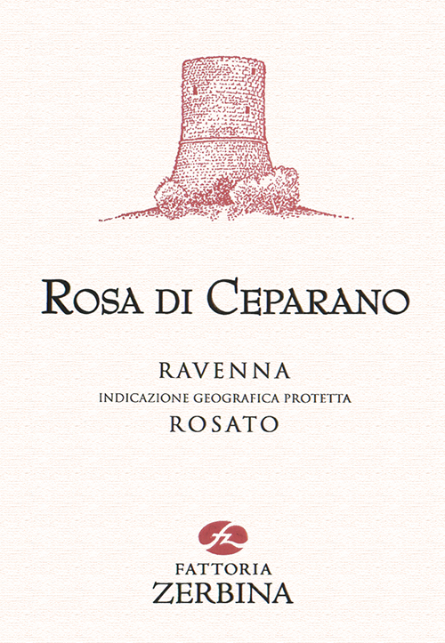 Wine Label for IGP Ravenna Rosato Rosa di Ceparano Fattoria Zerbina 2023