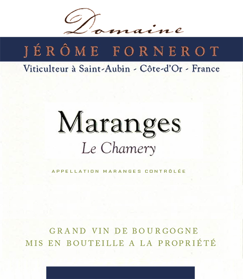 Maranges Le Chamery Domaine Jérôme Fornerot 2022 NY