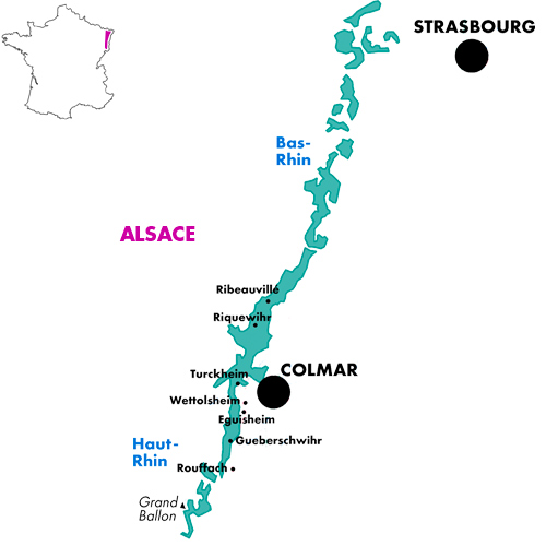 Appellation Map for Alsace Riesling Domaine Barmès-Buecher 2023