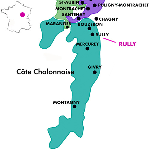Appellation Map for Rully Premier Cru Préaux Domaine P. et M. Jacqueson 2023
