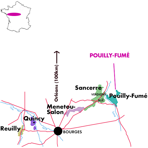 Appellation Map for Pouilly-Fumé  Domaine Denizot 2023