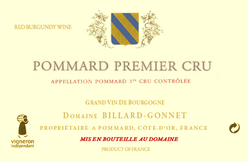 Pommard Premier Cru Domaine Billard-Gonnet 2019 DE